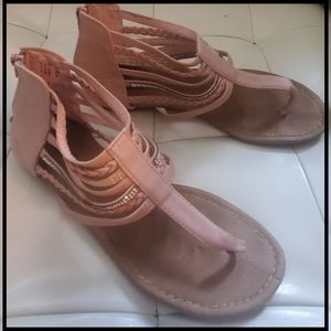 Pink with gems - flat sandals